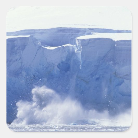Antarctica, Paradise Bay, massagolven Vierkante Sticker (Voorkant)