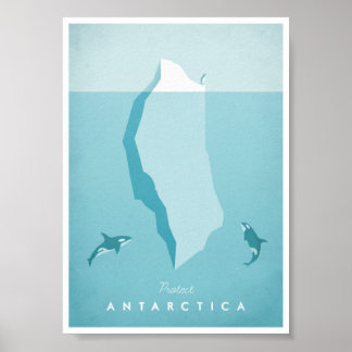 Antarctica Vintage Travel Poster