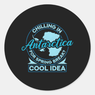 Antarctica voor voorjaarsvakantie Antarctica kaart Ronde Sticker
