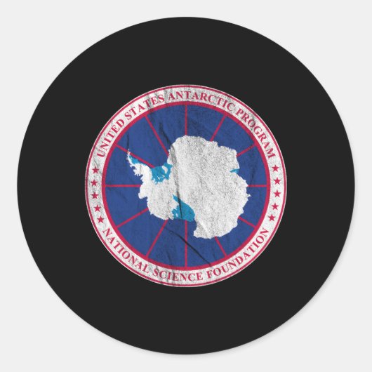 Antarctica, VS Antarctisch Programma Ronde Sticker (Voorkant)