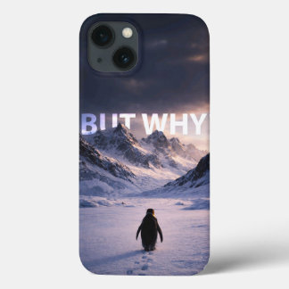 Antarctische Eenzaamheid: Pinguïn "Maar Waarom?" K iPhone 13 Hoesje