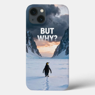 Antarctische Eenzaamheid: Pinguïn "Maar Waarom?" Q iPhone 13 Hoesje
