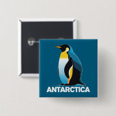 Antarctische pinguïn vierkante button 5,1 cm (Voorkant /achterkant)