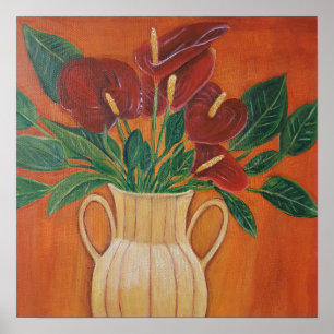 Antariumacrylverfafdruk Poster