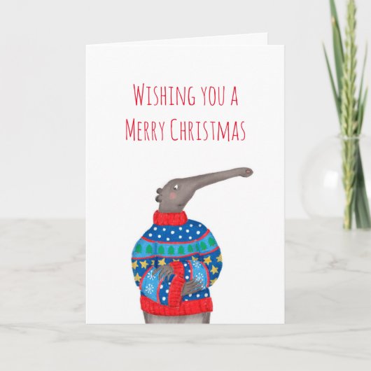 Anteater dans une carte de jumelage de Noël (Devant)