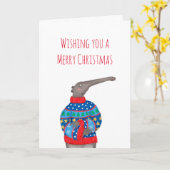 Anteater dans une carte de jumelage de Noël (Fleur jaune)