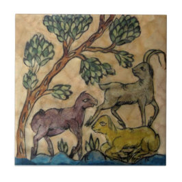Antelope Animal Family Antiek HP Persian Repro Tegeltje