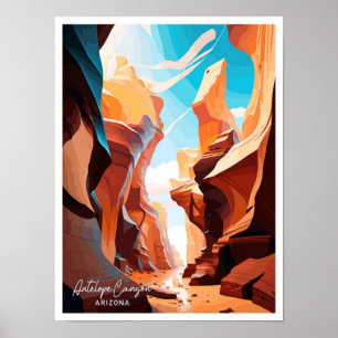Antelope Canyon Arizona reisillustratie Poster