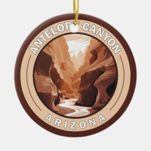 Antelope Canyon Arizona Retro Badge Keramisch Ornament