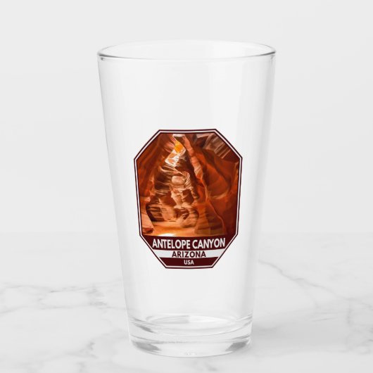 Antelope Canyon Arizona Travel Emblem Glas (Voorkant)