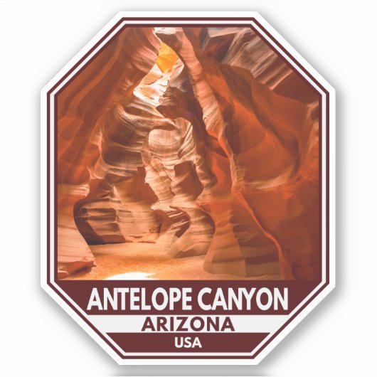 Antelope Canyon Arizona Travel Emblem Sticker (Voorkant)