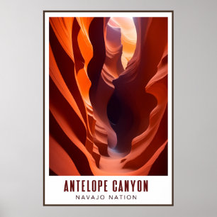 Antelope Canyon Navajo Nation Art Deco AZ Reizen Poster