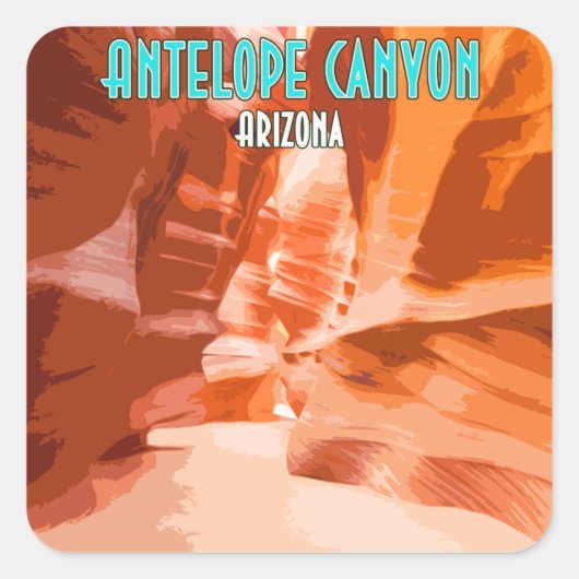 Antelope Canyon Page Arizona  Vierkante Sticker (Voorkant)