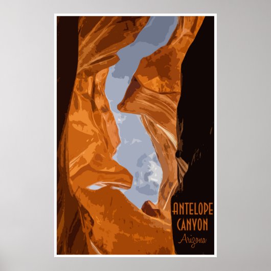 Antelope Canyon Vintage Poster (Voorkant)