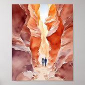 Antelope Canyon Waterverf Poster (Voorkant)