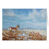 Antelope d'hiver en Wyoming Carte de voeux (Devant horizontal)