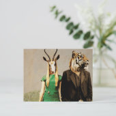 Antelope en de tijger briefkaart (Staand voorkant)