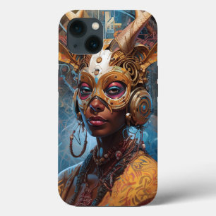 Antelope Headdress Science Fiction Cyberpunk iPhone 13 Hoesje