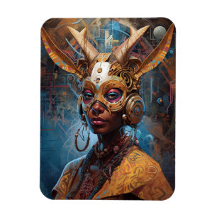 Antelope Headdress Science Fiction Cyberpunk Magneet