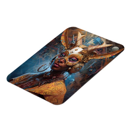 Antelope Headdress Science Fiction Cyberpunk Magneet (Linkerzijde)