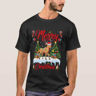 Antelope Merry Kerstboom Verlichting Santa Antel T-shirt