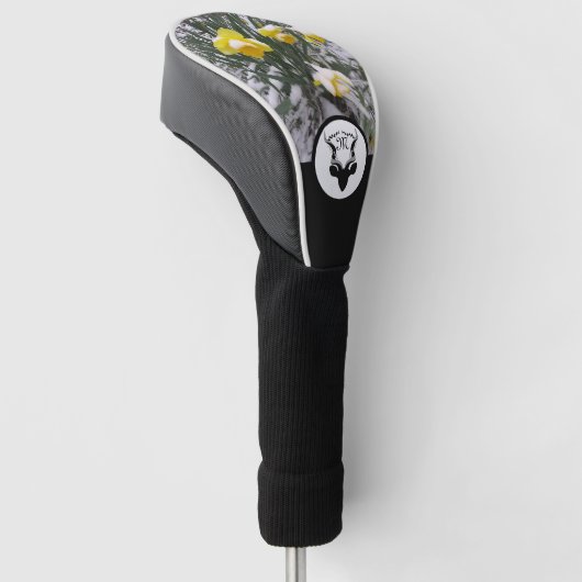 Antelope Silhouette Monogram met Gepersonaliseerd Golfheadcover (Schuin)