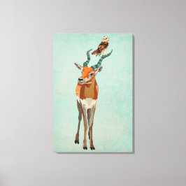Antelope & Uil Canvas Afdruk
