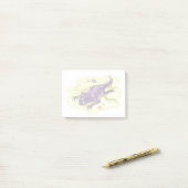 Anteosaurus zonnebaden met hoofdtelefoon. post-it® notes (Op bureau)