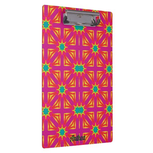 ANTHEA ~ Geel, Blauw, Rood en Roze ontwerp Klembord (Rechts)