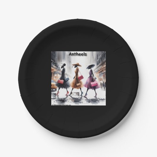 Antheels van NYC Mode mieren die aankomen uit Anth Papieren Bordje (Voorkant)