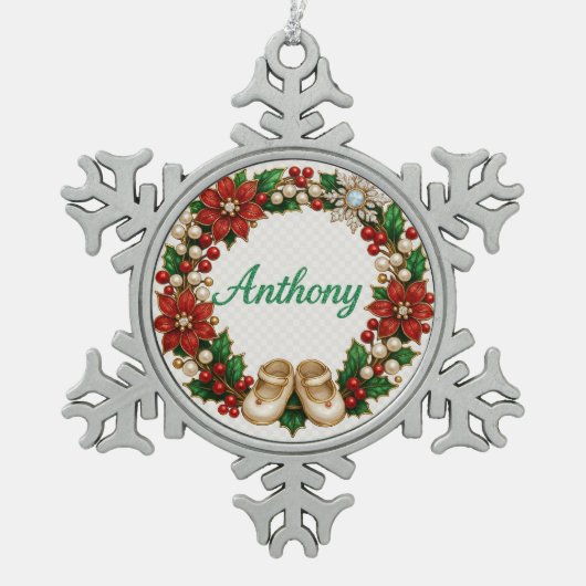 Anthony Baby’s First Christmas Snowflake Ornament (Voorkant)
