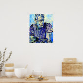 Anthony Bourdain Blue Poster (Keuken)