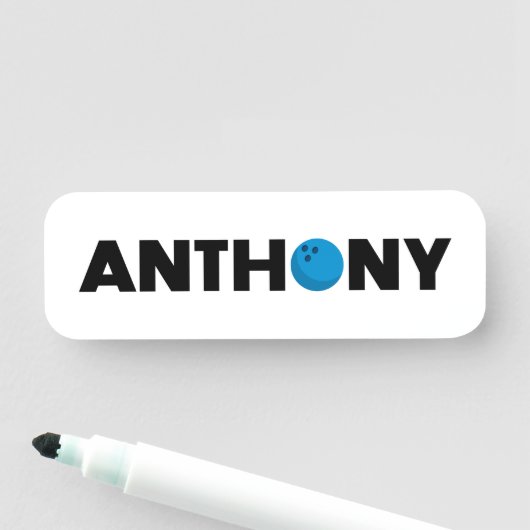 Anthony bowling name tag (In situ)