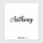 Anthony Naam - Handgeschreven kalligrafie Sticker (Vel)