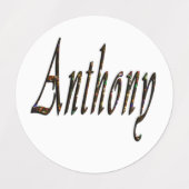Anthony Name Logo, Labels (Design 1)