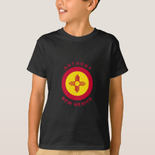 Anthony New Mexico Nm Vlag Zia Vakantie Souvenir T-shirt