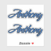 Anthony Nom bleu Autocollant Autocollant Autocolla (Feuille)