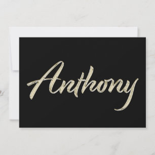 Anthony Nom or blanc Carte écriture manuscrite