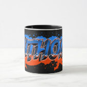 Anthony Vorname Name Graffiti blue orange Tasse Mok (Midden)