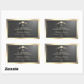 Anthraciet met gouden rand Monogram Productlabel Rechthoekige Sticker (Vel)