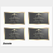 Anthracite with Gold Border Monogram Product Label (Vel)