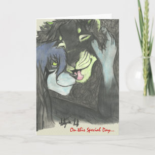 Anthro Lion Valentijn Card Feestdagen Kaart