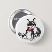 Anthro Siberian Husky Button (Voorkant /achterkant)