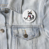 Anthro Siberian Husky Button (In situ)