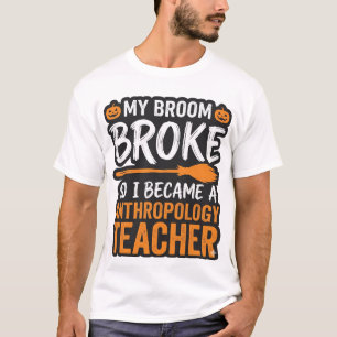 Anthropologie Docent Halloween Bezem Gebroken Ontw T-shirt
