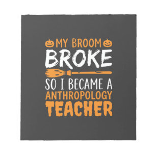 Anthropologiedocent Gebroken Bezem Halloween Ontwe Notitieblok