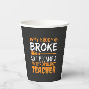 Anthropologiedocent Gebroken Bezem Halloween-ontwe Papieren Bekers