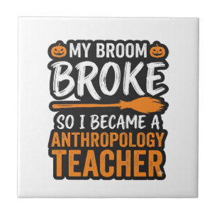 Anthropologiedocent Halloween Bezem Gebroken Tegeltje