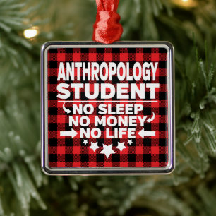 Anthropology College Student Red Pset Xmas Metalen Ornament