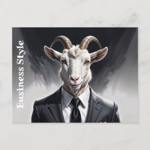 Anthropomorfe geiten zakenman headshot briefkaart